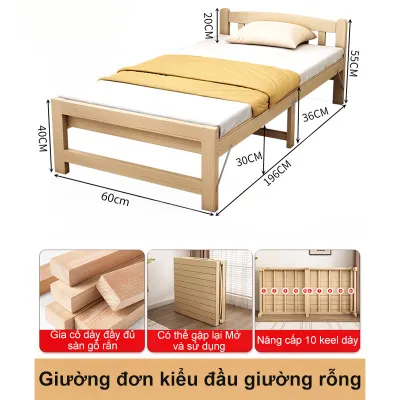 BMZAR Giường gấp gỗ nguyên khối văn phòng nghỉ trưa văn phòng công trường xây dựng giường nhỏ đơn giản nhà trẻ đơn giảm giá 10%
