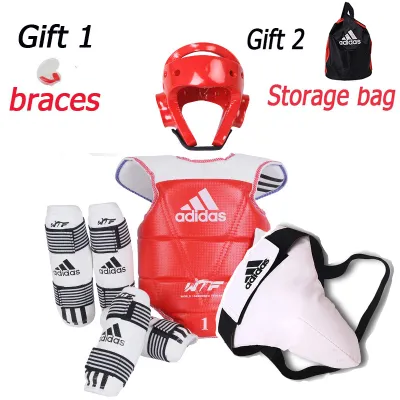 Taekwondo Protective Gear Reversible Armor Kits with Free Bag & Teeth Braces (For Male or Female)