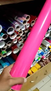 STICKER SKOTLET MOTOR WARNA PINK GLOSSY MERK