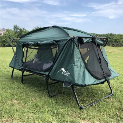 Korea direct mail Camping village single courtyard tent camping bed folding bed shading and UV protection