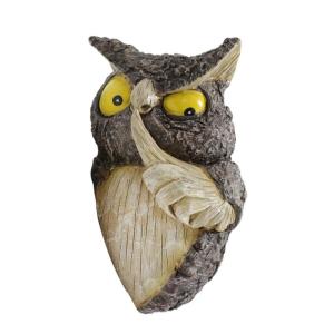 Resin Shush Owl Decoration For Trees And Walls Garden Shh Owl Ornament Weather Resistant Resin Owl For Garden