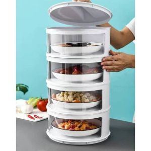 tudung saji 4 susun rak tudung saji 4 susun food storage tudung saji tingkat 4susun tempat penyimpan makan 4 susun tempat menyimpan lauk makan tingkat 4/abrina store85
