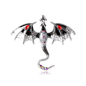 2024 Creative Simulation Dragon Colorful Hand Drawn Metal Brooch for Women Men Stylish Lapel Pins Jewelry Accessories Gift 1PC