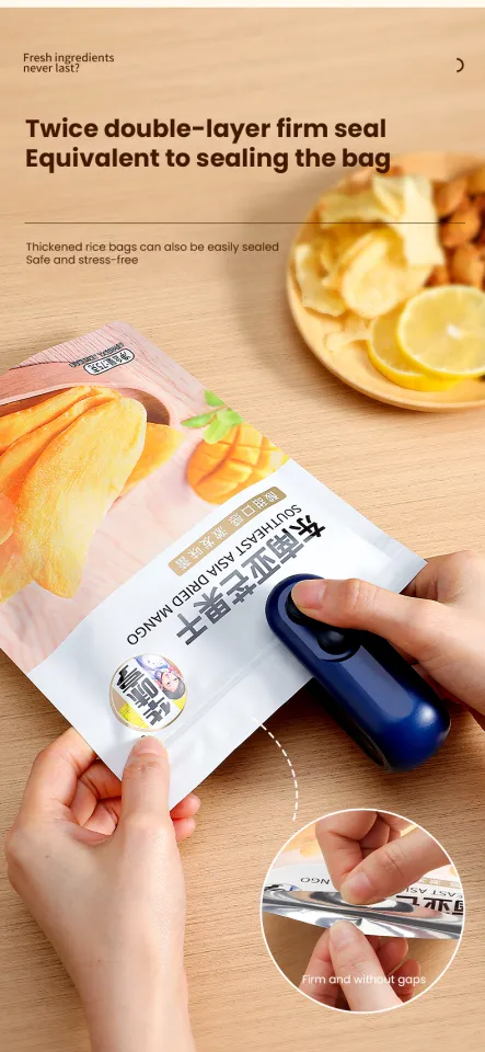 Mini Sealer for Plastic Bags Rechargeable Magnetic Sealer with Cutter for  Polvoron Packaging Plastic Bag Sealer Food Snacks Food Preservation