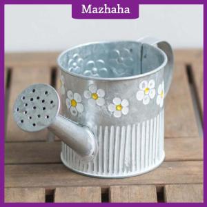 Mazhaha Vintage Iron Flower Pot Desktop Flower Vase Plant Flowerpot Balcony Plant Bucket