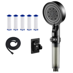 Bathroom Pressures Enhancing Shower Set With Detachable Hose 5 Microns 3 Sprays Setting Space Saving