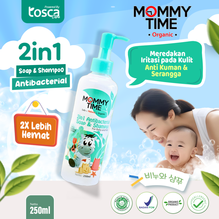 Baby Bath Antibacterial 2 In 1 Soap & Shampoo Mommy Time Sabun Bayi