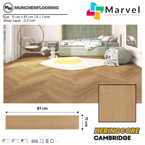 SPC MARVEL Herringcore/Herringbone 5mm ( 1 Box isi 24 Pcs >>> Luas 161m2 ) Include ixpe (Underlayer Foam)