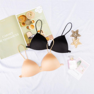 OK บราผู้หญิงบางบราดันทรงไม่มีแหวนเหล็กสบายบราแฟชั่นเรียบง่าย