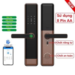 Khóa Cửa Vân Tay Thông Minh dùng cho cửa gỗ SMART LOCK G4 - App TTlock quản lý trên điện thoại