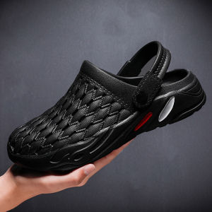 MenS Summer Korean-Style Trendy Outdoor Closed-Toe Sandals Non-Slip Thick-Soled Large-Size Beach Clogs For Men