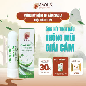 Ống Hít Mũi Saola Ống Hít Tinh Dầu 4 Loại Thảo Dược Huế Giảm Nghẹt Mũi Giảm Nhức ĐầuSay Tàu XeThơm DịuDễ Chịu5gr