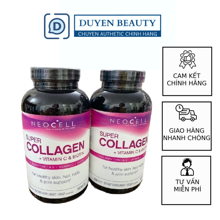 Viên uống collagen đẹp da và tóc Neocell Super Collagen Vitamin C ...