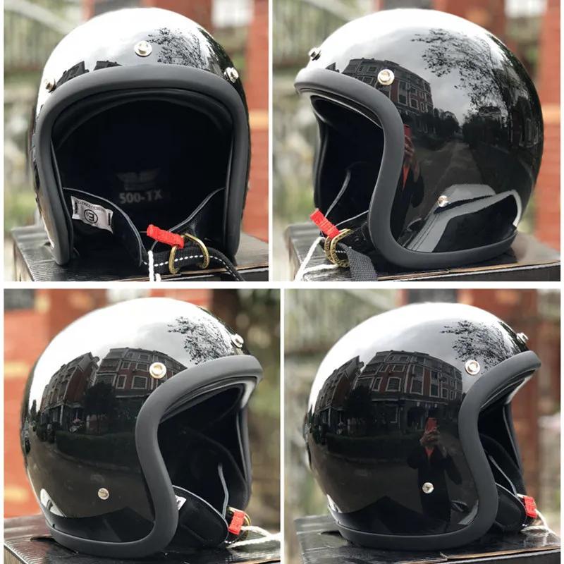 TT&CO 500TX Helmet Japan 3/4 Open Face Helmet FRP Harley Retro