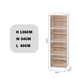 EE HOME 1/2/3/4/5 Layers Multipurpose Foldable Storage Box With Wheel Stackable Cabinet Organizer Wardrobe Food Storage - SC05