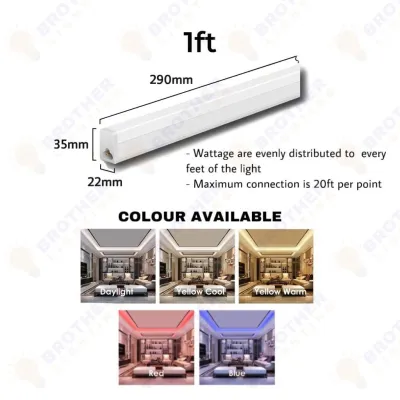 High Grade LED T5 Tube Light Lamp Bulb Complete Set Celling Light Energy saving 1ft/ 2ft/ 3ft/ 4ft [3 Years Warranty]