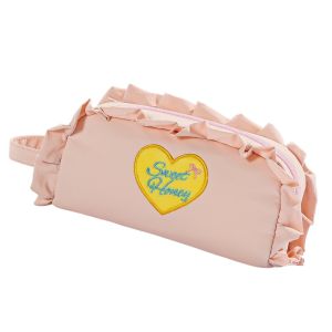 MMLUCK In họa tiết Y2k Hộp đựng bút thêu họa tiết xếp ly Ruffle Trái tim tình yêu/Hoa Túi đựng văn phòng phẩm bằng vải Túi đựng cọ trang điểm Bộ nhớ máy tính để bàn Túi đựng bút kiểu Hàn Quốc Vật tư văn phòng phẩm