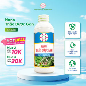 Nano Thảo Dược Gan Vietnam Tech Tăng cường giải độc cho gan tăng sức đề kháng tăng khả năng hấp thụ dinh dưỡng cho tôm cá thủy sản 1000ml