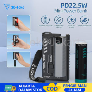 Fast charging 10000Mah Portable PowerBank Two Batteries Mecha Style Lightweight Typc-C/Lighiting Dual Interface Power Bank