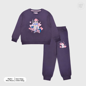 [Bộ nỉ BG dài tay 01 311] Bộ bé gái BIGFOX - MISS MEOW thu đông size đại bộ dài tay cho bé in cô gái amazing phong cách Hàn Quốc 34567891011 tuổi
