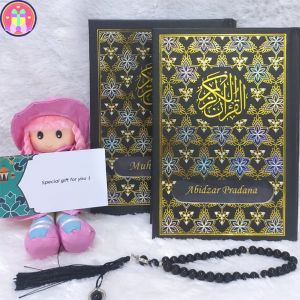 Alquran Hologram Maroko Ukuran A5 Maroko Pattern Bisa Custom Nama Gratis Tasbih Mutiara Ukuran A5