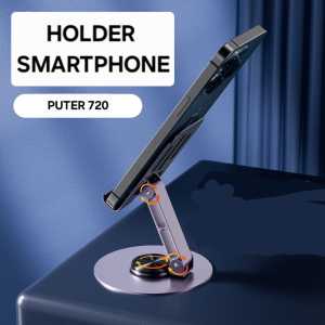 Desk Phone Holder Foldable Heavy Full Metal Tablet Stand 360° Rotate K-01