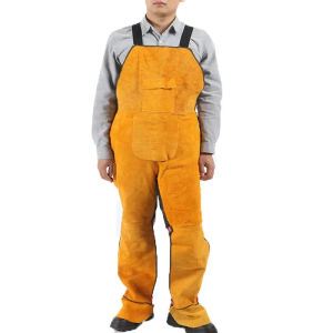 Leather Welding Apron Split Leg for Men Heavy Duty Spark Flame Heat Resistant Bib Aprons Anti-scalding Welder Clothes