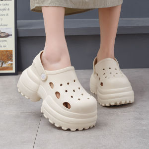 11CM High-Heeled Soft-Soled Perforated Shoes EVA WomenS New Summer Anti-Slip Outdoor Height-Increasing Slimming Thick-Soled Sandals