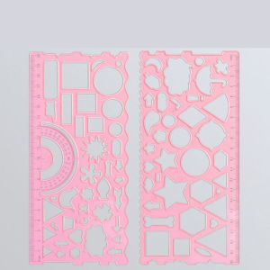 SDFBN 2PCS Students Multipurpose Stationery School Accessories Office DIY Puzzle Measuring Tool Circle Maker Drawing Ruler Template Rulers Drafting Supplies Mathematical Geometry Wavy Line Ruler Drawing Ruler