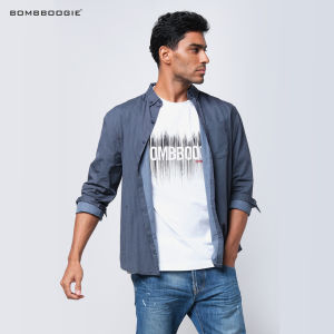 Bombboogie Kemeja Pria Pixel Blue Black 24566B5BA