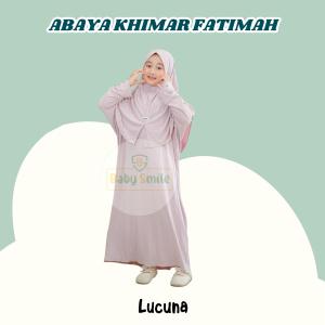Lucuna Abaya Fatimah Dusty pink - Abaya anak perempuan / abaya umroh anak / Gamis anak syari set khimar Junior [Size 2-10 Thn]