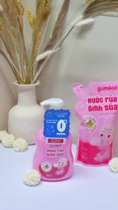 Nước rửa bình sữa trẻ em GumiKid chiết xuất lá tía tô làm sạch hiệu quả an toàn kháng khuẩn cho bé