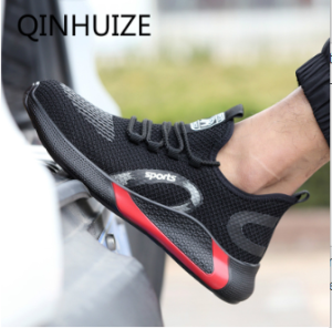 QINHUIZE lightweight mens anti-smashing and puncture-proof work safety boots site comfortable and casual non-slip safety shoes