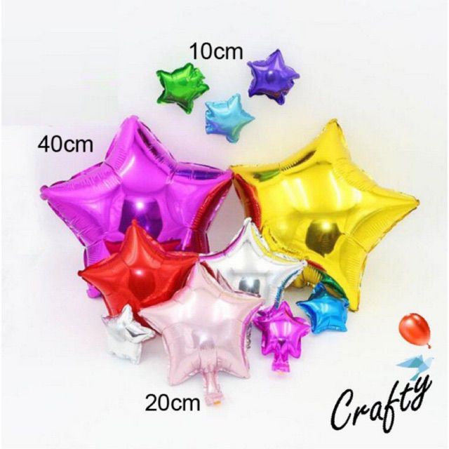 Balon Foil Bintang 40cm20cm10cm Lazada Indonesia