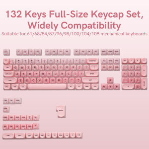 WOMIER 132 Keys Red Lipstick Keycap HOA Profile PBT Double Shot Keycap For Mx Switch Mechanical Keyboard ISO Enter Custom Key Caps