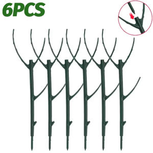 Dizoey 3/24Pcs Green Plant Support Pile Frame Stackable Plant Stakes Aesthetic Indoor Flower Vine Climb Bracket Reusable Bonsai Growth Fix Rod