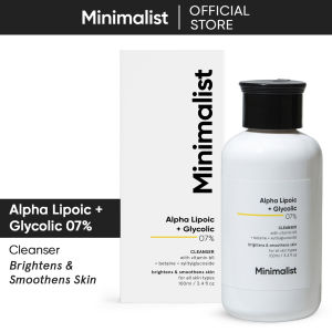 Minimalist 7% Alpha Lipoic + Glycolic Brightening Face Wash With Vitamin B5 | Hydrates Exfoliates & Smoothens skin | For Men & Women | 100 ml