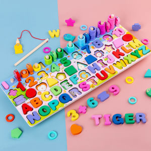 Number blocks toys wooden education number board puzzle toys 8 in 1 9 in 1 10 in 1 number blocks toy for kids aphabet learning board wooden puzzles board toys cube blocks 3D toys for kids 345 years early learning toys.