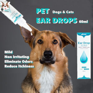 60ml Cat Dog Mites Odor Removal Ear Drops Infection Solution Treatment Cleaner