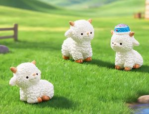 KawaiiResin Cartoon Simulation Animal Pig Cat Sheep Figurines Home Decor DIY Crafts Accessories for Home Decoration