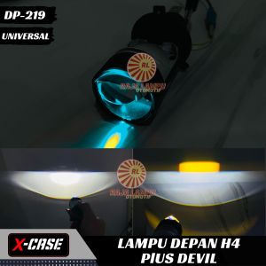 Lampu Depan Utama Socket H4 LED Plus Devil Putih Kuning High Low AC DC PNP Universal Motor Mobil