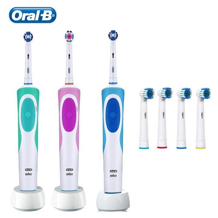 Oral B Electric Toothbrush With 4 Gift Brush Heads Rotation Clean Teeth ...