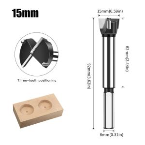 LUXELU Cacbua vonfram Đầu khoan bản lề Hợp 12-22mm mũi khoan Ba răng Dao cắt gỗ