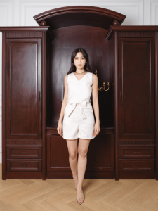 [Esterlily the Label] Cleo Romper V-neck with Pockets/ Romper Playsuit Cleo leher V kantong