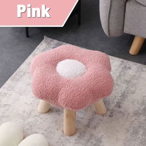 【Adanon】เก้าอี้สตูลต่ํา เก้าอี้พักเท้า รูปทรงดอกไม้ ขาไม้ สตูลวางเท้า