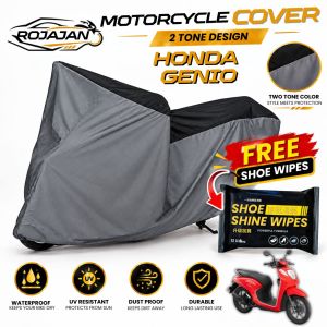 ROJAJAN 2 Tone Motorcycle Cover For Honda Genio Motor Cover Waterproof Dust UV Resistant Protection with Wipes