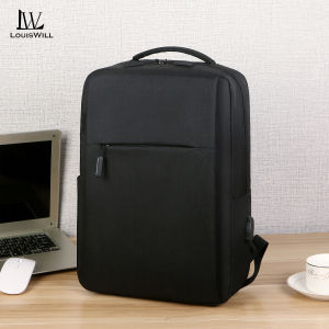 LouisWill กระเป๋าเป้สะพายหลังแฟชั่นสำหรับผู้ชายกระเป๋าเป้สะพายหลังอเนกประสงค์กระเป๋าเดินทางสะพายหลังผู้ชายกันน้ำความจุสูงกระเป๋าโน้ตบุ๊คสะพายหลังมีรูชาร์จ USB