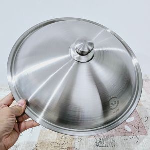 ฝาครอบกระทะ ฝาสแตนเลส ฝาหม้อ ฝาหม้อสแตนเลส (ทรงสูง) ขนาด 30/32/34/36/38/40/42 ซม.(ตราTK)
