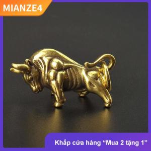 [COD] MIANZE4 Mini Retro Brass tường đường phố bò Tượng điêu khắc Tay Đồ chơi Quà tặng Keychain trang trí nhà văn phòng bàn trang trí trang trí