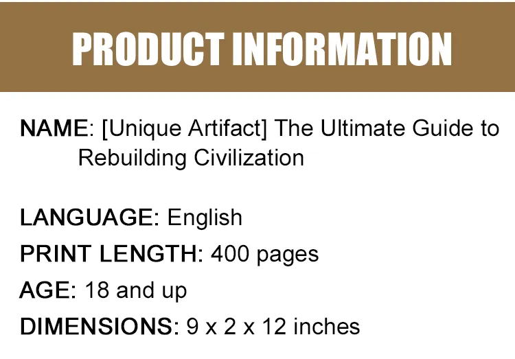 [Unique Artifact] The Ultimate Guide to Rebuilding Civilization Unique Artifact Knowledge Encyclopedia Science Books for Adults